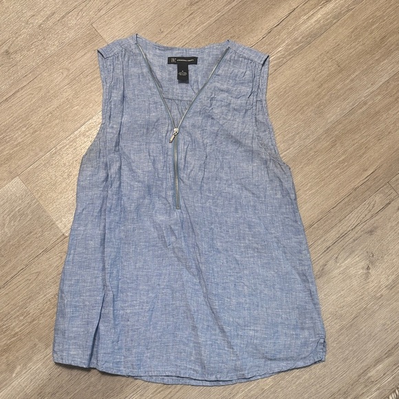 INC International Concepts Light Blue Sleeveless Blouse - Picture 1 of 2